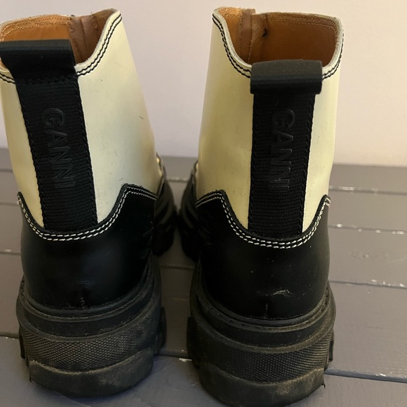 GANNI POLIDO Womens Leather Zip Ankle Boots - Picture 3 of 7